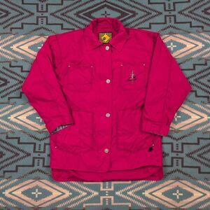 Vintage 90s Bomb Shell Snow Wear Jacket Red | Striped Lining | Boxy 90's Fit